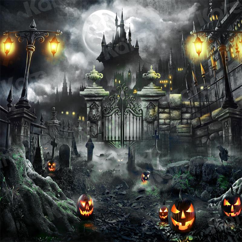 Kate Halloween Hintergrund Nacht Schloss für Fotografie - Kate Backdrop.de