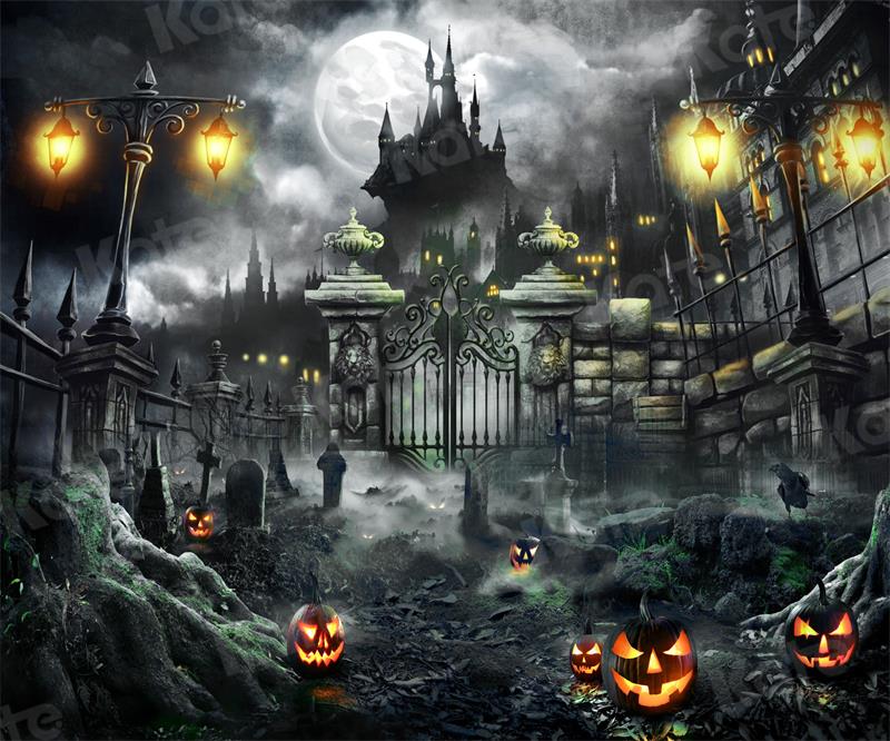 Kate Halloween Hintergrund Nacht Schloss für Fotografie - Kate Backdrop.de