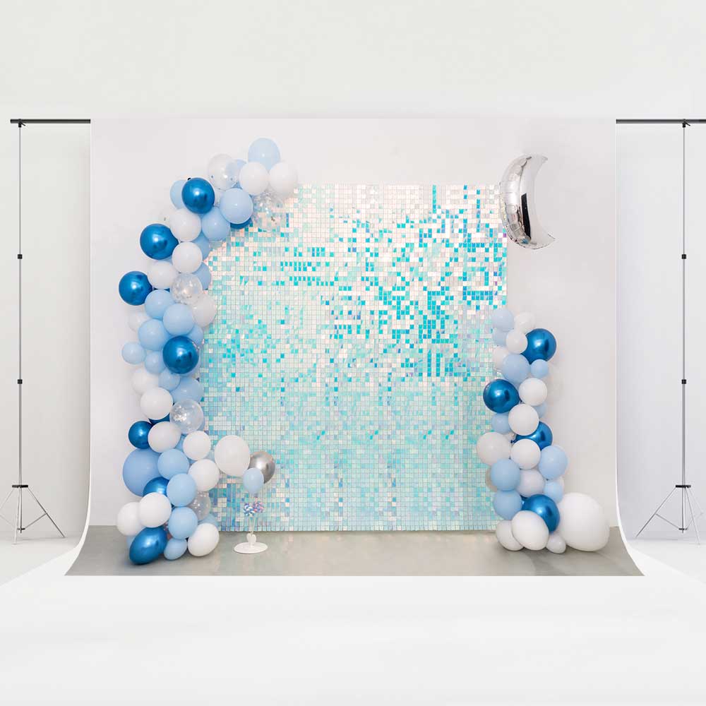 Kate Geburtstag Hintergrund Blau Party Luftballons Glänzend von Emetselch - Kate Backdrop.de