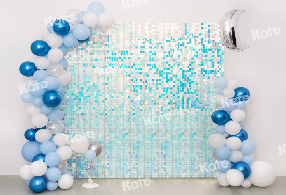 Kate Geburtstag Hintergrund Blau Party Luftballons Glänzend von Emetselch - Kate Backdrop.de