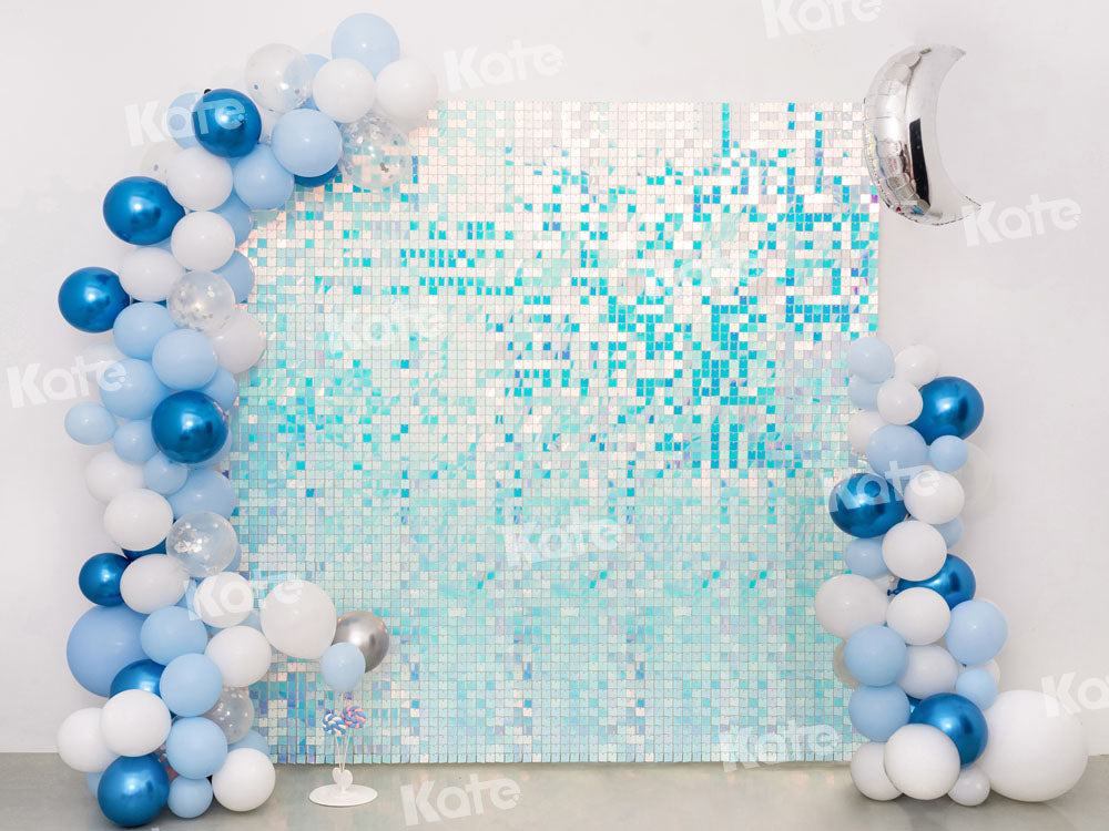 Kate Geburtstag Hintergrund Blau Party Luftballons Glänzend von Emetselch - Kate Backdrop.de