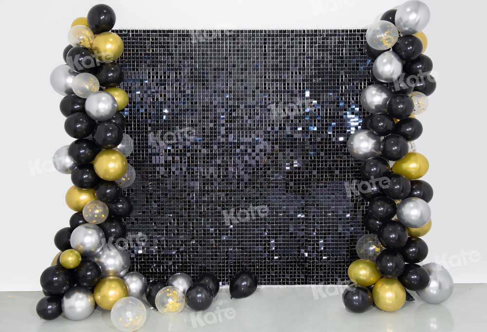 Kate Geburtstag Hintergrund Schwarz Party Luftballons Glänzend von Emetselch - Kate Backdrop.de