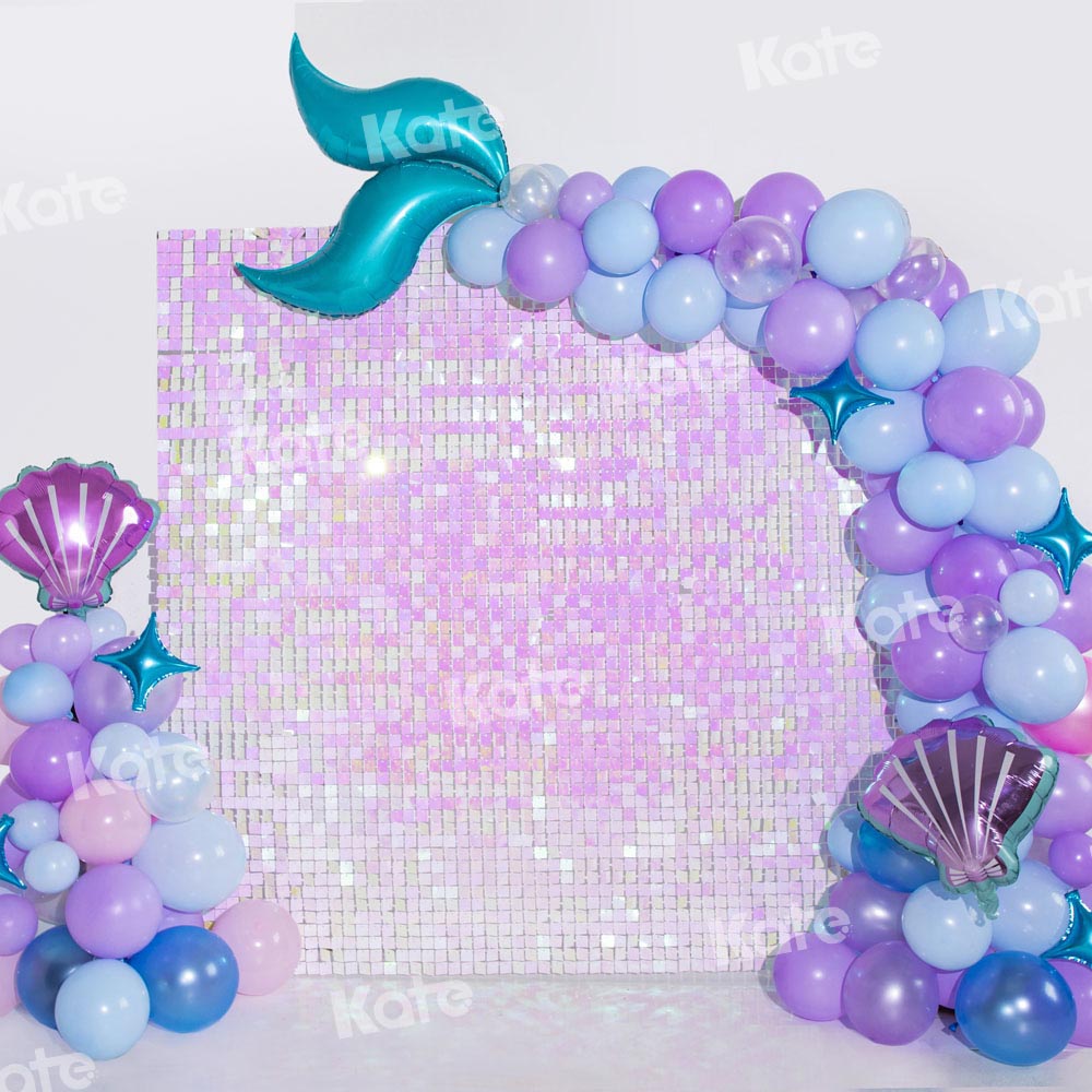 Kate Violett Meerjungfrau Luftballons Hintergrund Geburtstag von Emetselch - Kate Backdrop.de