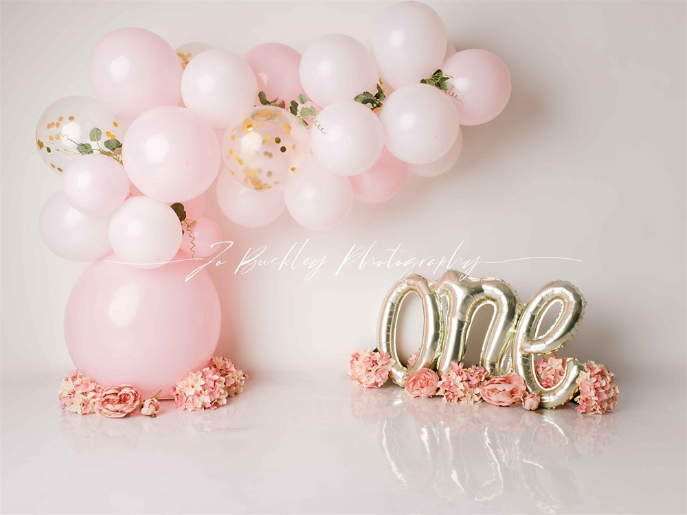 Kate Luftballons Rosa Geburtstag für Fotografie von Jo Buckley Photography - Kate Backdrop.de