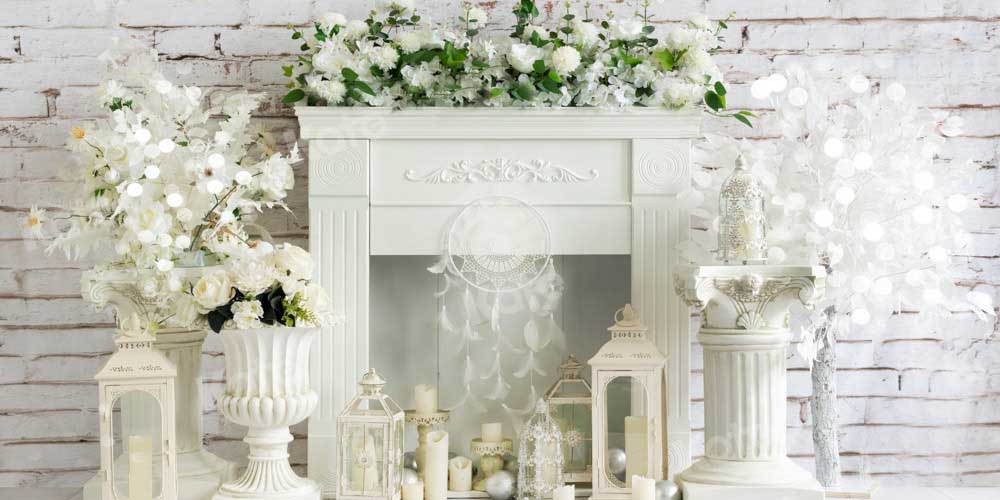 Kate Geburtstag Hintergrund Boho Kamin Blumen von Emetselch - Kate Backdrop.de