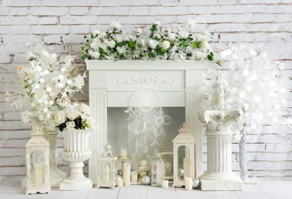 Kate Geburtstag Hintergrund Boho Kamin Blumen von Emetselch - Kate Backdrop.de
