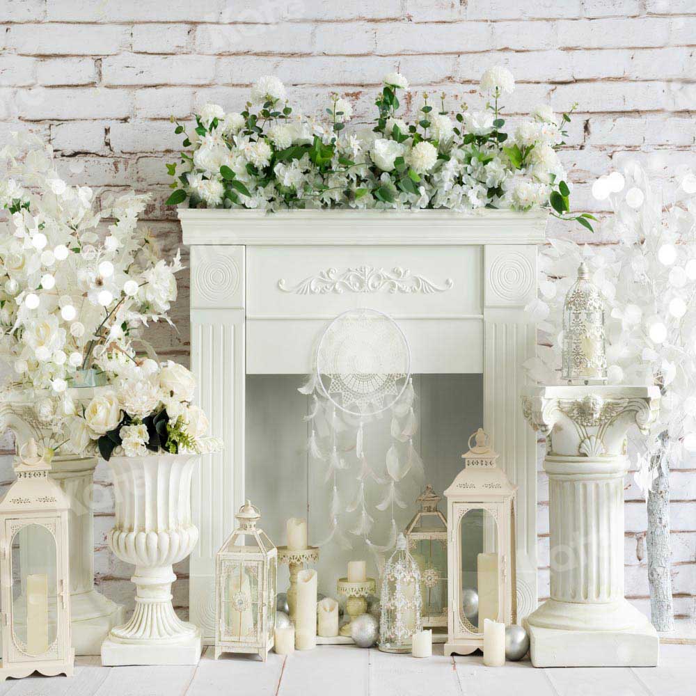 Kate Geburtstag Hintergrund Boho Kamin Blumen von Emetselch - Kate Backdrop.de