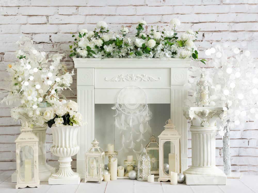 Kate Geburtstag Hintergrund Boho Kamin Blumen von Emetselch - Kate Backdrop.de