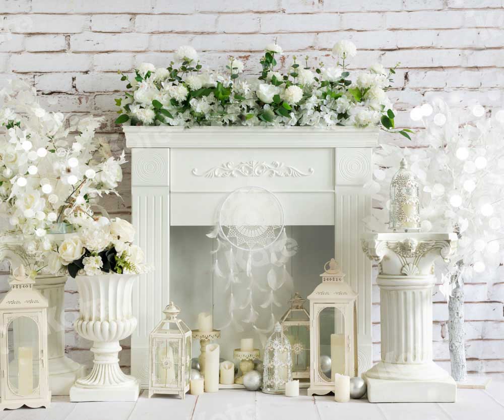 Kate Geburtstag Hintergrund Boho Kamin Blumen von Emetselch - Kate Backdrop.de