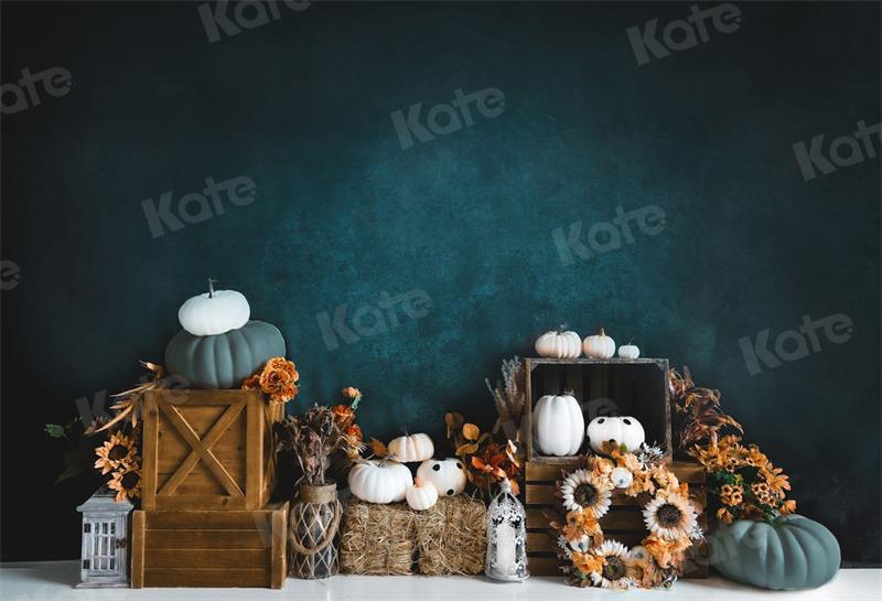 Kate Herbst Hintergrund Dunkel Blau Kürbis von Uta Mueller Photography