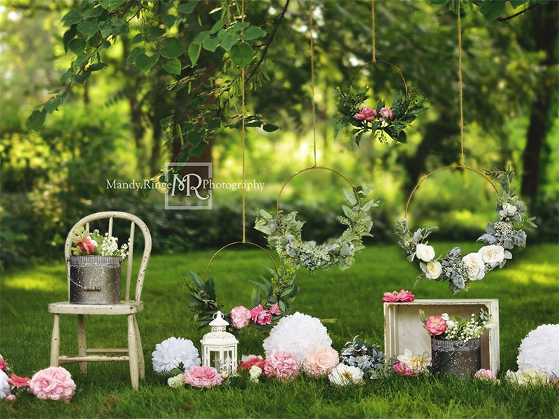 Kate Blumenreifen Hochzeit Wiese Hintergrund von Mandy Ringe Photography - Kate Backdrop.de