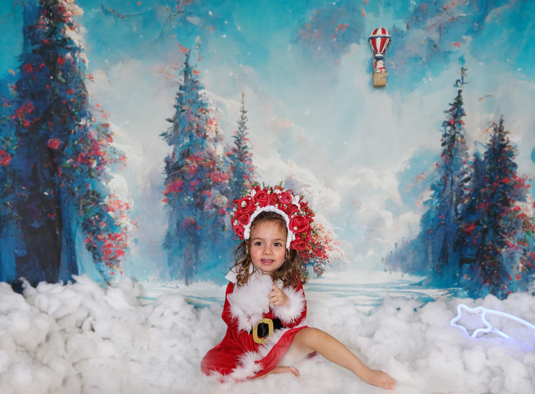 Kate Blau Winter Wunderland Landschaft Hintergrund von Pine Park Collection - Kate Backdrop.de