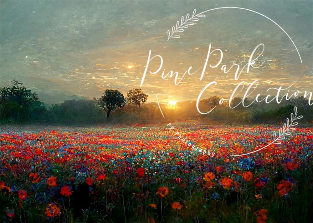 Kate Garten Landschaft  Sonnenuntergang Hintergrund von Pine Park Collection