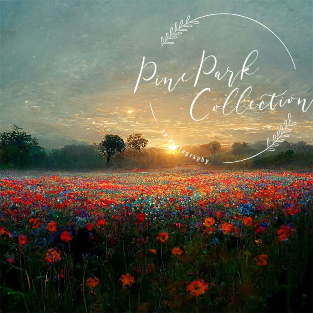 Kate Garten Landschaft  Sonnenuntergang Hintergrund von Pine Park Collection