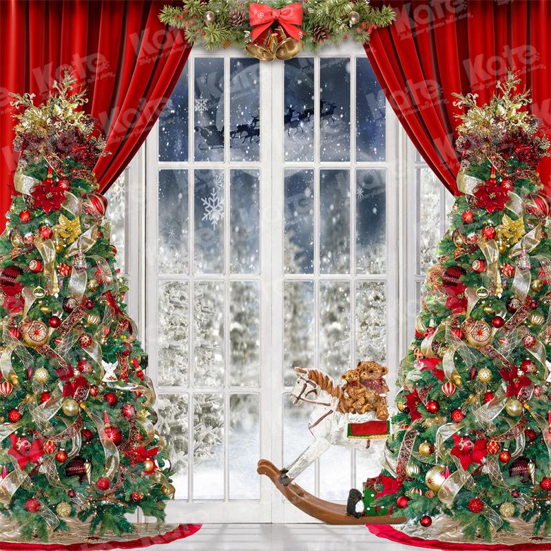 Kate Weihnachtshintergrund Fenster für Fotografie