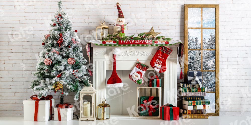Kate Weihnachten Hintergrund Fenster Kamin von Emetselch - Kate Backdrop.de