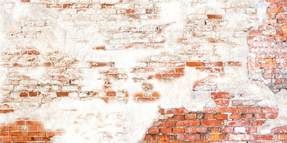 Kate Alt Schäbig Weiß Rot Backstein Wand Hintergrund von Kate - Kate Backdrop.de