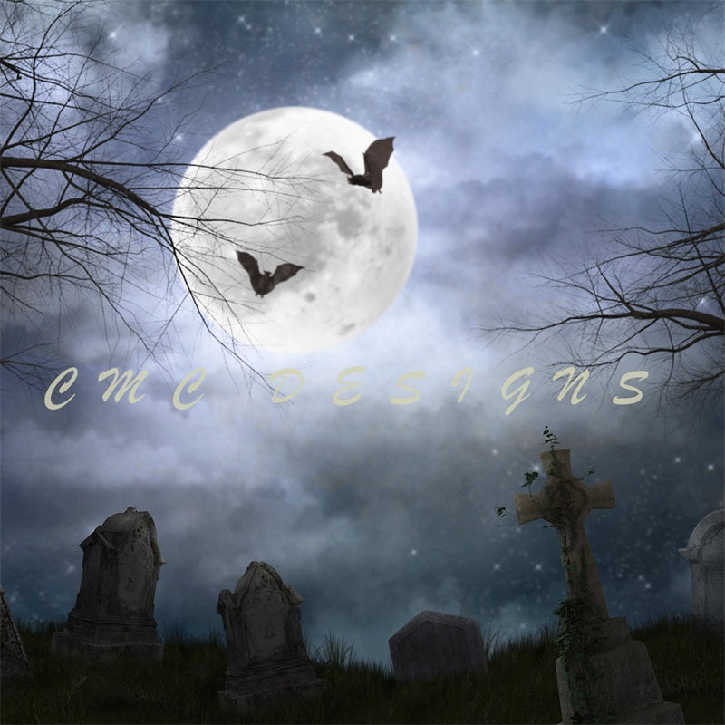 Kate Halloween Wald Mond Nacht Hintergrund von Candice Compton