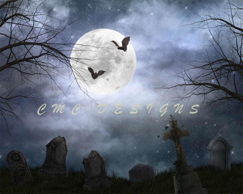 Kate Halloween Wald Mond Nacht Hintergrund von Candice Compton