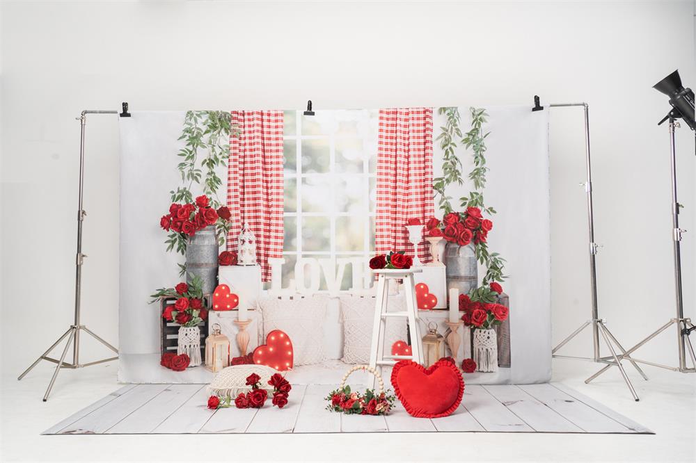 Kate Valentinstag Rose Boho Fensterhintergrund von Emetselch