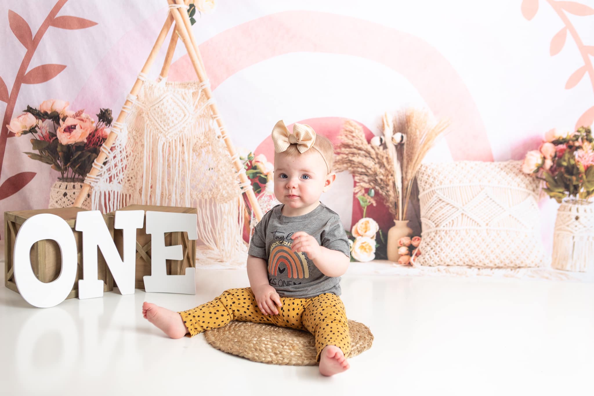 Kate Frühling Boho Regenbogen Zelt Cake Smash Kulisse für Fotografie