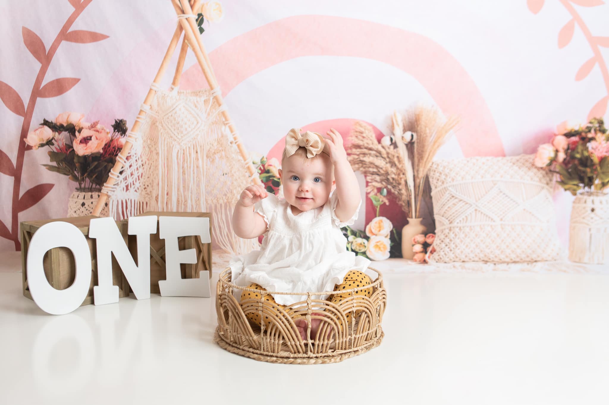 Kate Frühling Boho Regenbogen Zelt Cake Smash Kulisse für Fotografie - Kate Backdrop.de