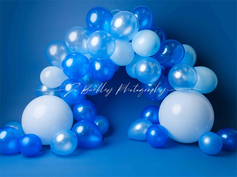 Kate Blau Luftballons Hintergrund Geburtstag von Jo Buckley Photography - Kate Backdrop.de