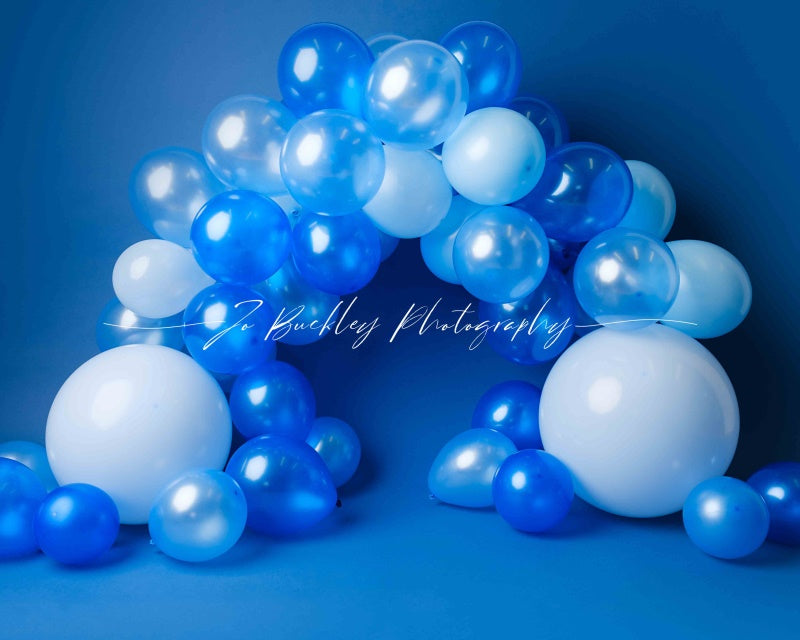 Kate Blau Luftballons Hintergrund Geburtstag von Jo Buckley Photography - Kate Backdrop.de