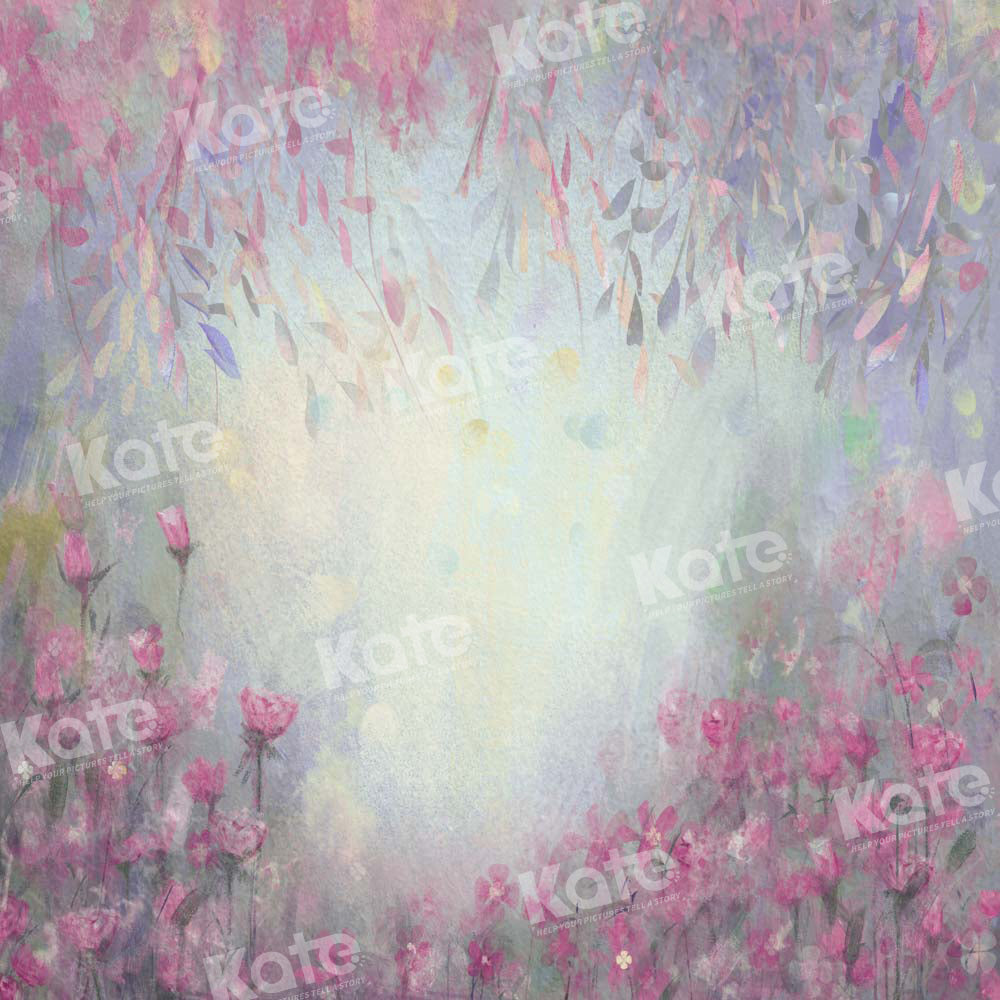 Kate Fine Art Hand gemalt lila florale Hintergrund von GQ