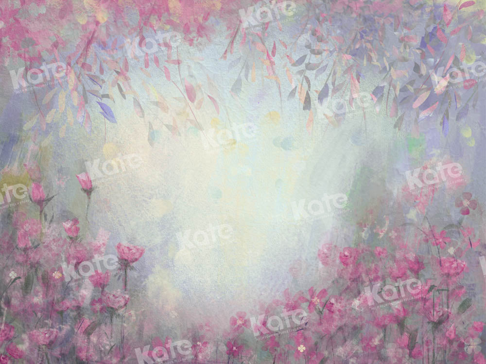 Kate Fine Art Hand gemalt lila florale Hintergrund von GQ
