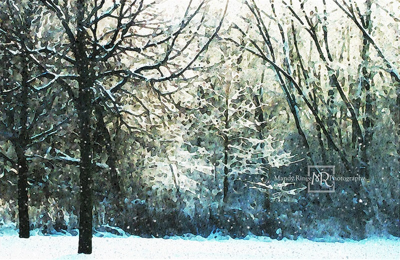 Kate Weihnachten Aquarell Winterwälder von Mandy Ringe Photography - Kate Backdrop.de