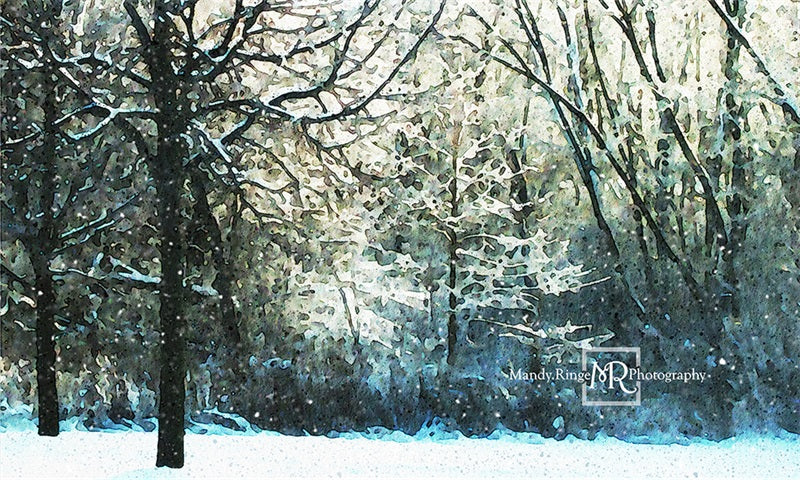 Kate Weihnachten Aquarell Winterwälder von Mandy Ringe Photography - Kate Backdrop.de