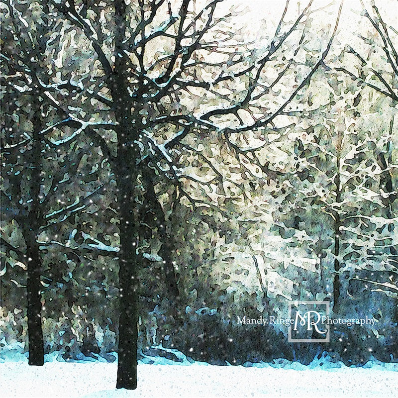 Kate Weihnachten Aquarell Winterwälder von Mandy Ringe Photography - Kate Backdrop.de