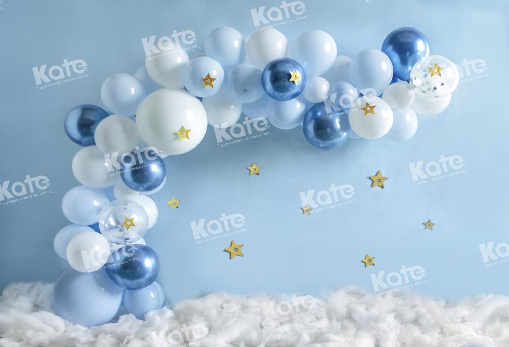 Kate Blaue Luftballons Geburtstag Party Hintergrundkulisse von Emetselch