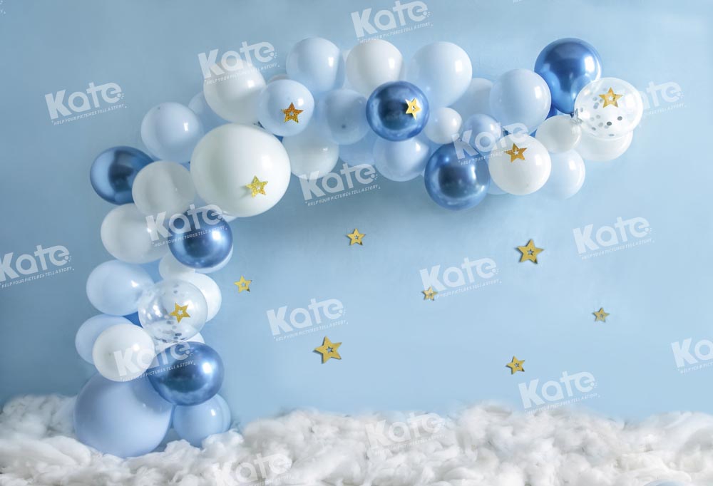 Kate Blaue Luftballons Geburtstag Party Hintergrundkulisse von Emetselch - Kate Backdrop.de