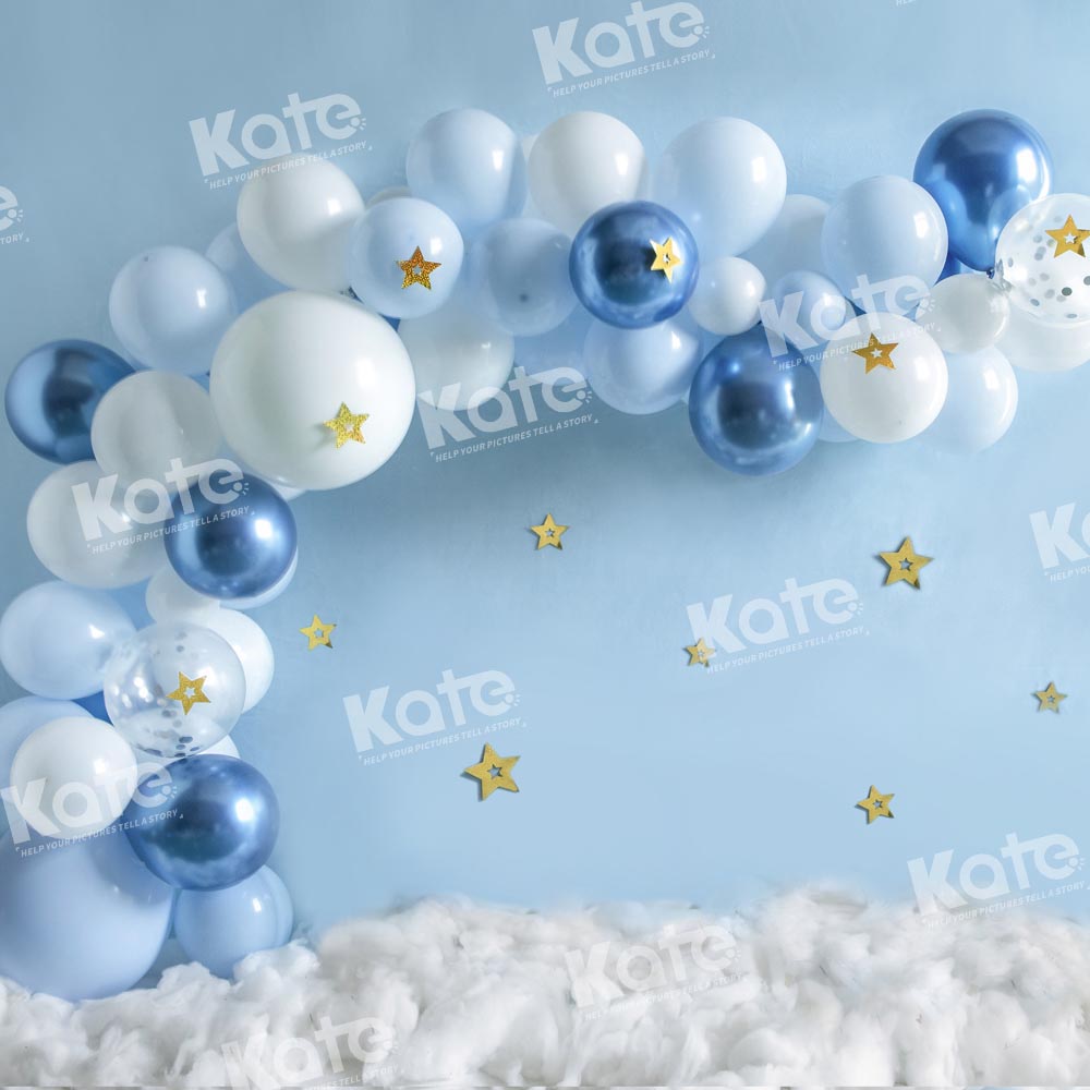 Kate Blaue Luftballons Geburtstag Party Hintergrundkulisse von Emetselch