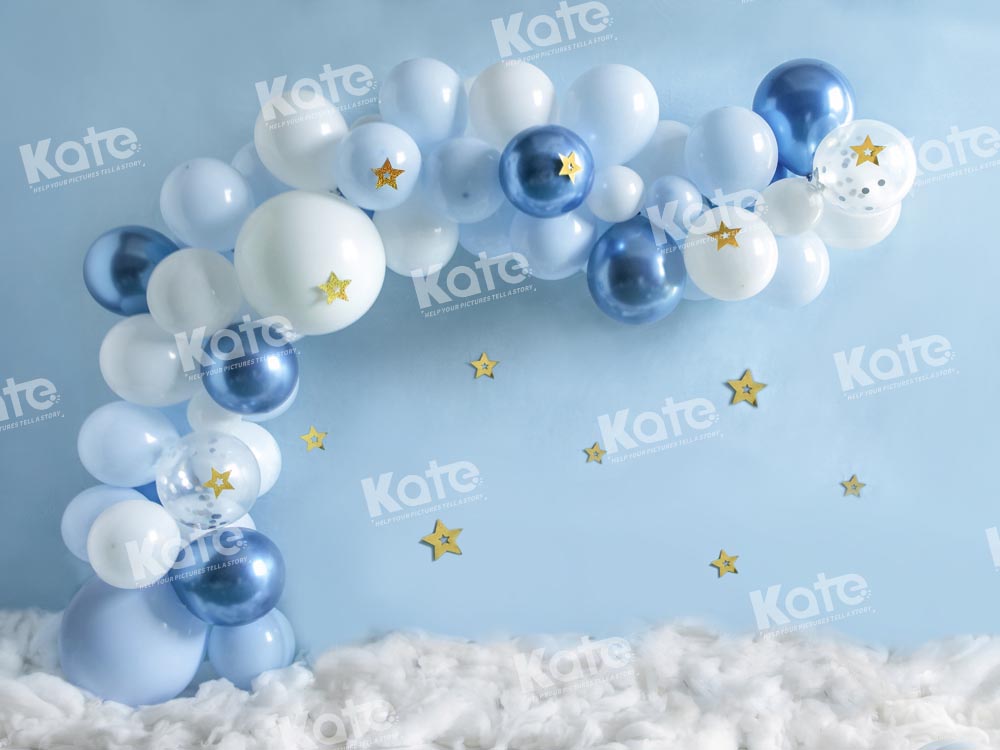 Kate Blaue Luftballons Geburtstag Party Hintergrundkulisse von Emetselch - Kate Backdrop.de