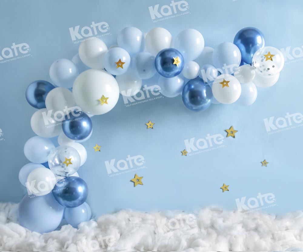 Kate Blaue Luftballons Geburtstag Party Hintergrundkulisse von Emetselch - Kate Backdrop.de