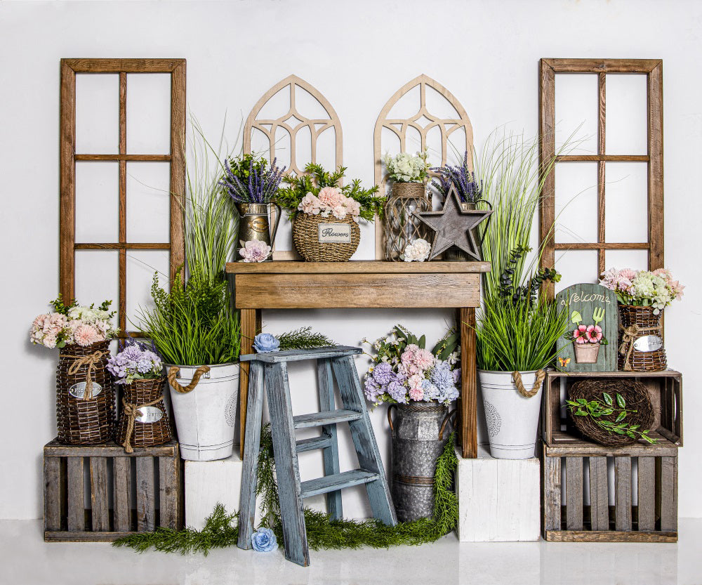 Kate Frühling Boho Blume Raum Kulisse für Fotografie - Kate Backdrop.de