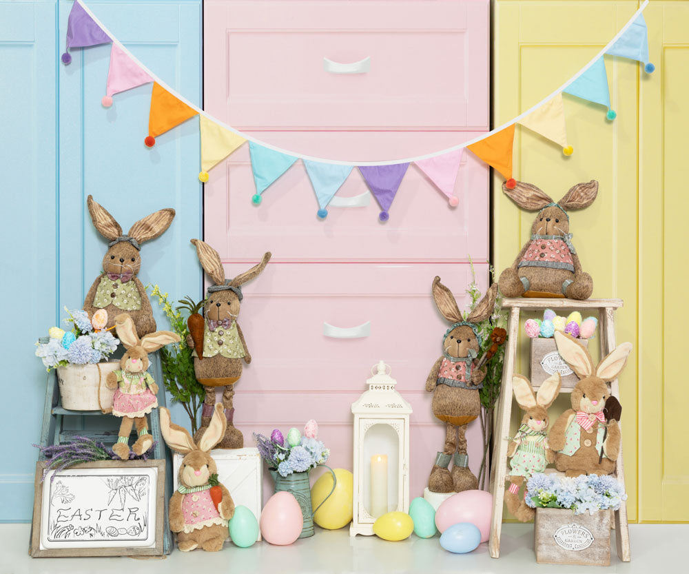 Kate Osterhase Bunte Schrankschublade Hintergrundkulisse von Emetselch - Kate Backdrop.de