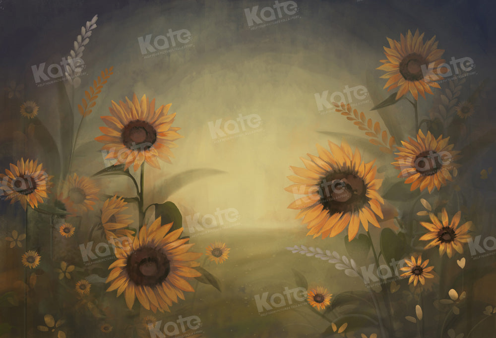 Kate Malerei Sonnenblume Licht Hintergrund von GQ - Kate Backdrop.de