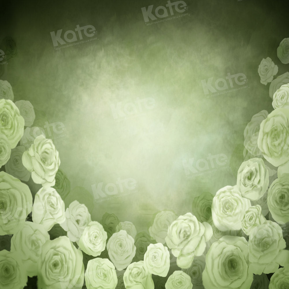 Kate Fine Art Grüner Blumen Hintergrund von GQ