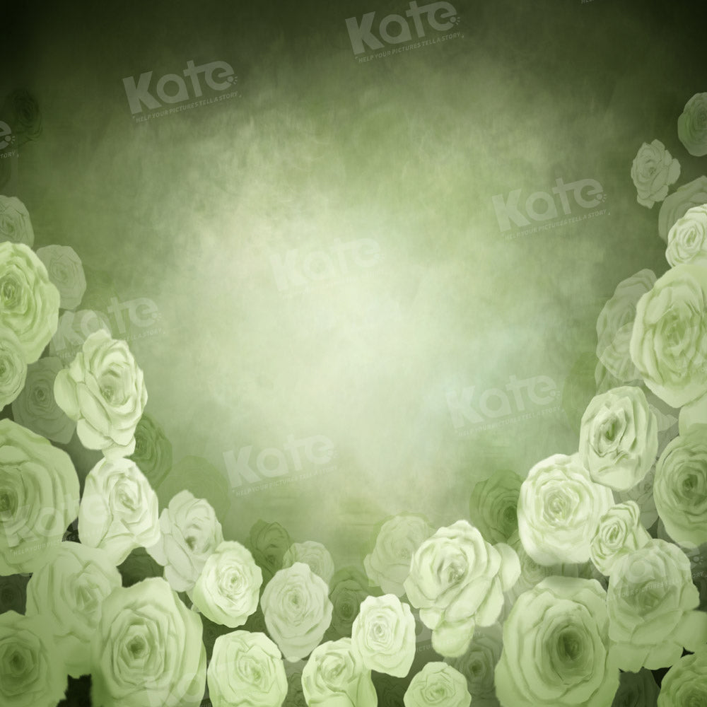 Kate Fine Art Grüner Blumen Hintergrund von GQ - Kate Backdrop.de