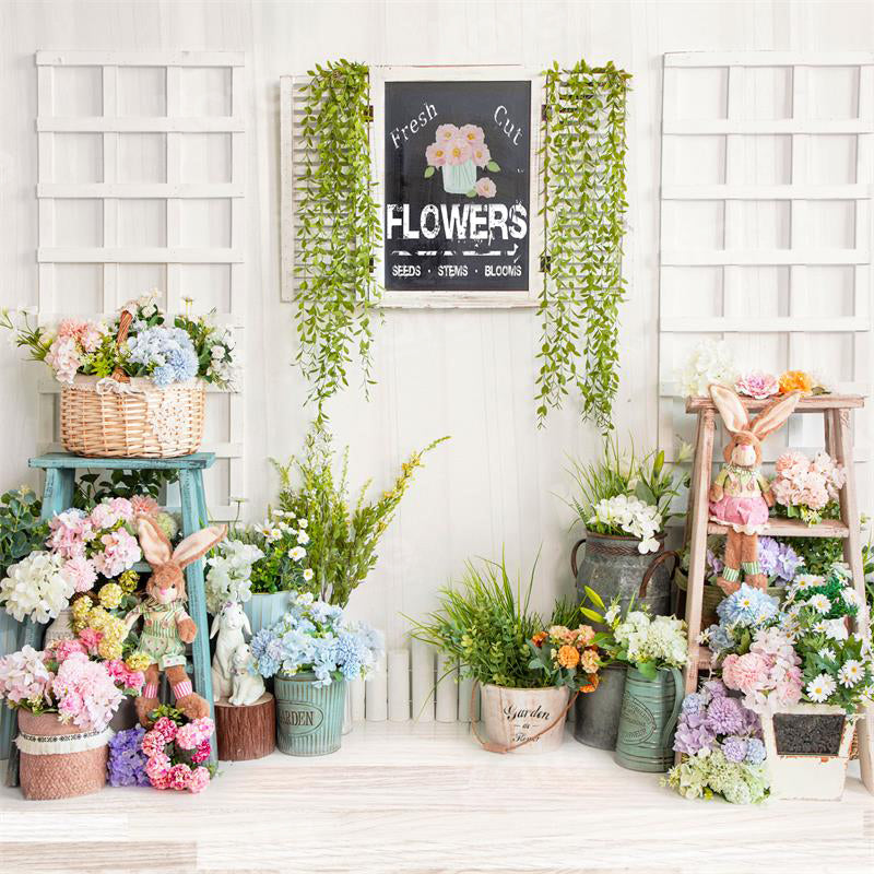 Kate Spring Flower Shop Elegante Ostern Hintergrund für Fotografie