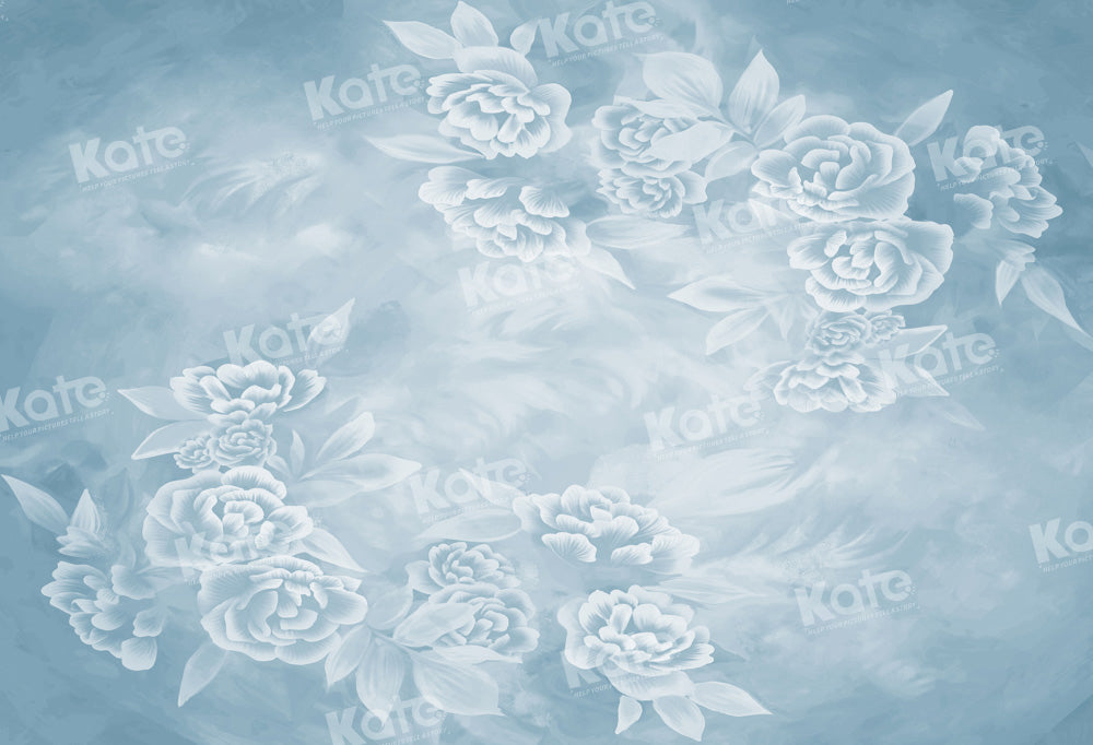 Kate Fine Art Blue Floral Hintergrundbild von GQ