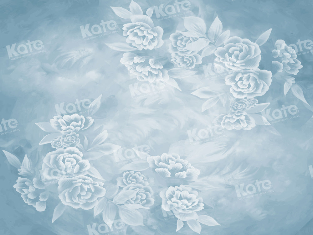 Kate Fine Art Blue Floral Hintergrundbild von GQ