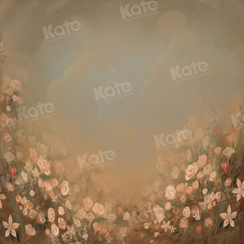 Kate Fine Art Floral Dunkel Orange Hintergrund von GQ