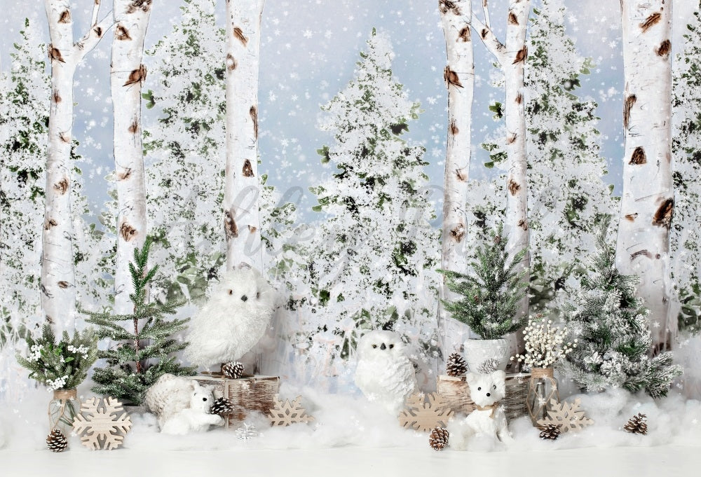 Kate Pastellfarbener Winterwunderland-Hintergrund von Ashley Paul - Kate Backdrop.de