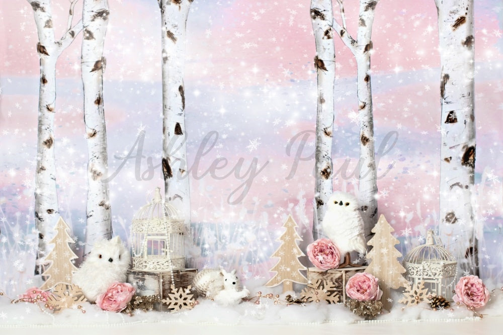 Kate Winterliche Tiere Hintergrund von Ashley Paul - Kate Backdrop.de