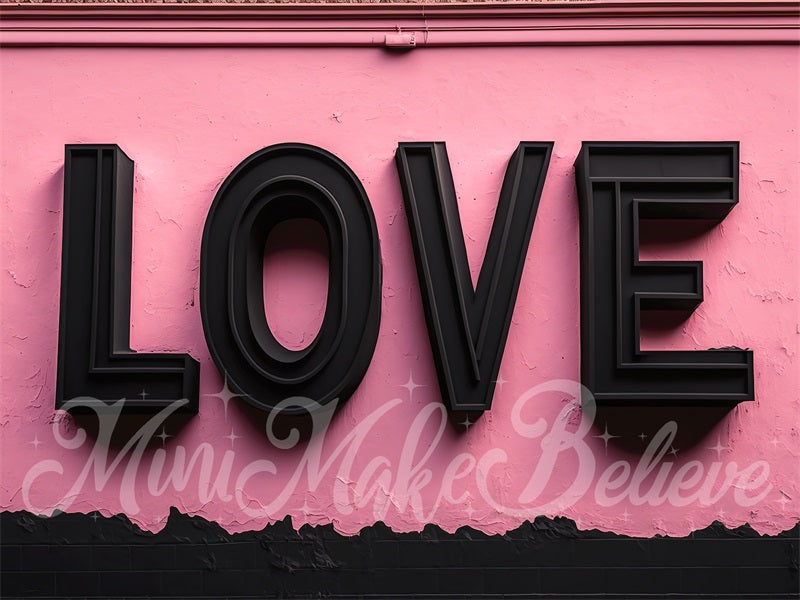 Kate Valentine Love Letters Rosa Wand Interieur mit Diamanten Herzen Hintergrund von Mini MakeBelieve - Kate Backdrop.de